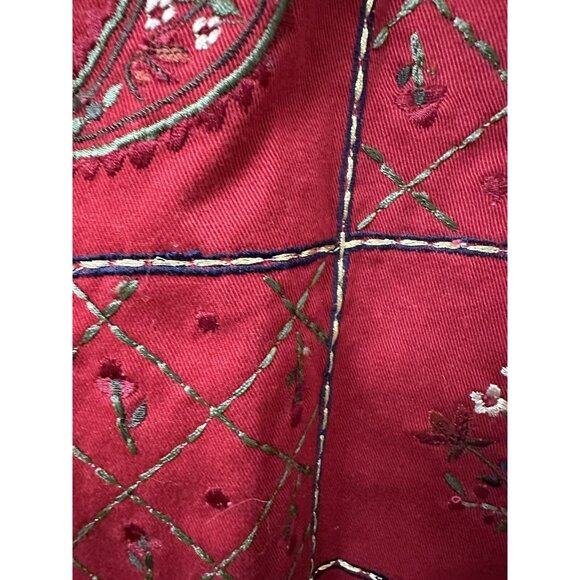 Vtg 90 Bobbie Brooks Woman PL Vest Floral Embroidered Patchwork Fairy Whimsigoth - Picture 6 of 16